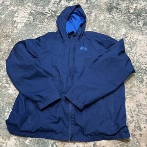 REI Coop Hooded Rain Jacket Mens Light Weight Waterproof  Shell Hiking  Size XL